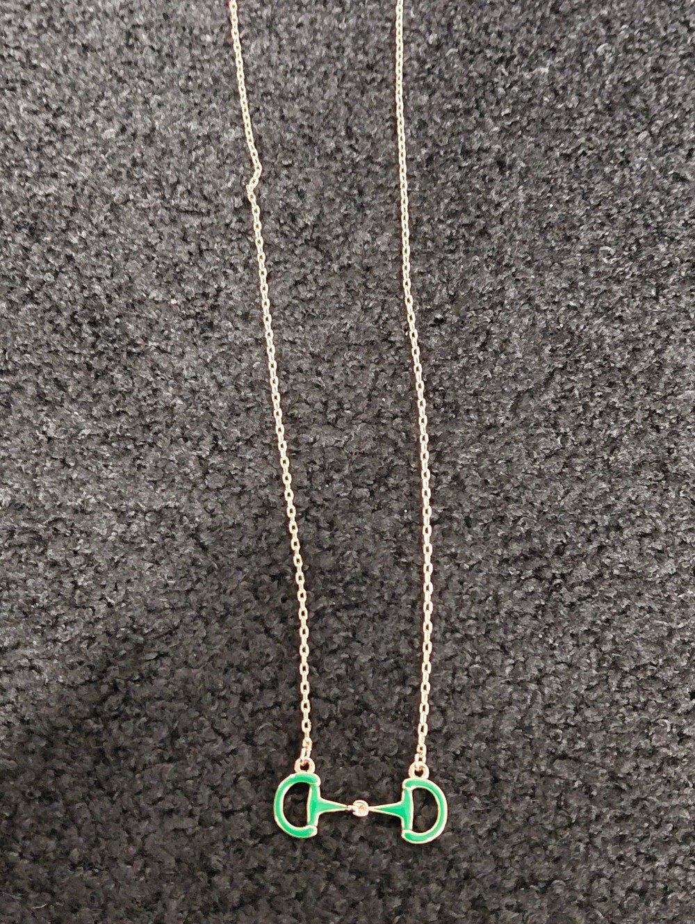 Horsebit Green Gold Chain Necklace for Women